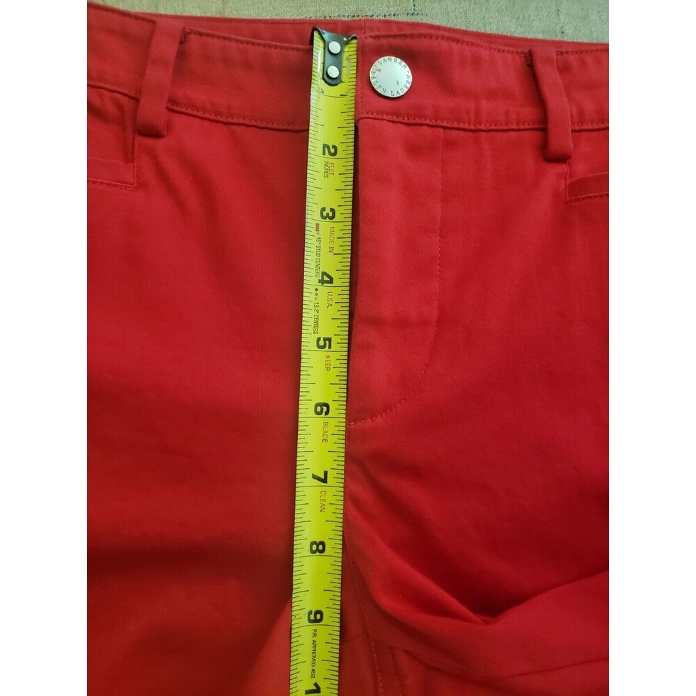 Lauren Ralph Lauren Pants 8 Womens Stretchy Red Slacks Office Preppy Holidays - Picture 15 of 16